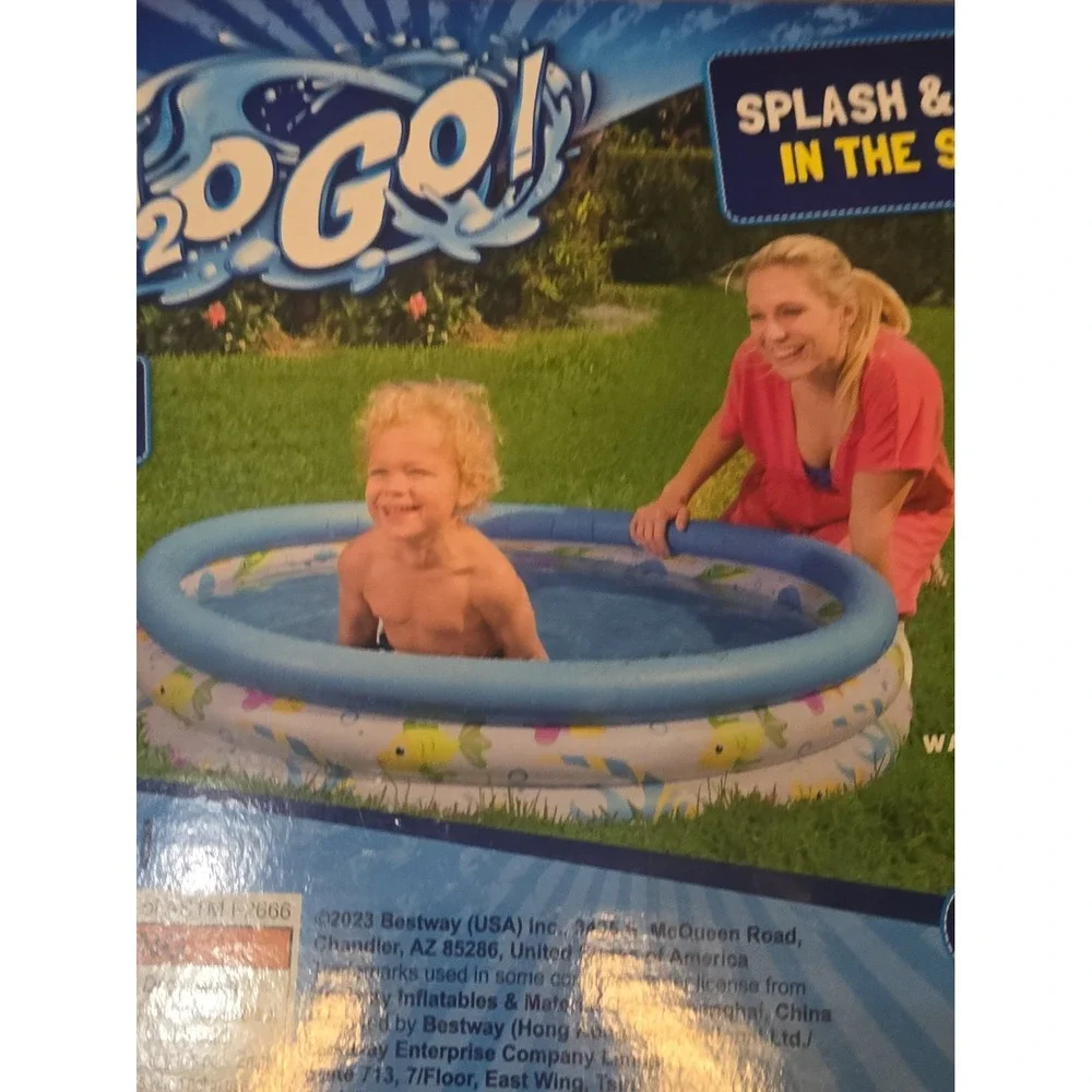 Bestway H2OGO Coral Kids Inflatable Pool 40in Round Splash Play Ages 2+ NEW